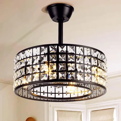 Vista 8 de A Million 18" Crystal Caged Ceiling Fan with Lights, Industrial Enclosed Ceiling Fan Light with Remote Control, 3 Speed Silent for Farmhouse