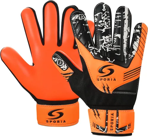Vista 12 de SPORIA Guantes de portero para jóvenes con doble protección para la muñeca, guantes de fútbol para niños, material de látex antideslizante, guantes
