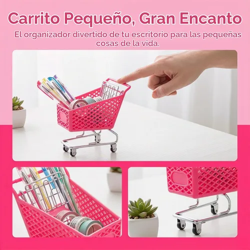 Vista 5 de DOITOOL - Carrito de compras mini de color aleatorio de 14 cm de altura, de hierro forjado, para almacenamiento de muñecas, suministros
