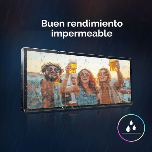 Vista 5 de Letrero LED programable P6 de 40 x 17 pulgadas, tablero de mensajes de desplazamiento WiFi a todo color, 160 x 64 píxeles, pantallas de señalización