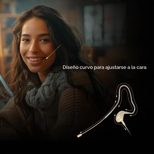 Vista 6 de KIMAFUN Micrófono de Diadema/Auricular de Una Sola Oreja con Gancho Colgante Sobre la Oreja Micrófono Condensador Compatible con Sistema Inalámbrico