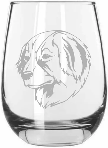 Vista 365 de Shar Pei (chino) - Vaso de vino sin tallo grabado para perro, 15.25 onzas