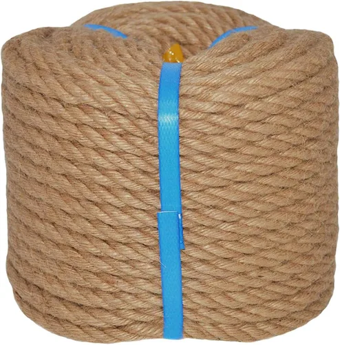 Vista 8 de Cuerda de cáñamo de yute natural (0.236 in x 165 pies), cuerda de yute fuerte para manualidades, poste rascador de gatos, jardinería, decoración