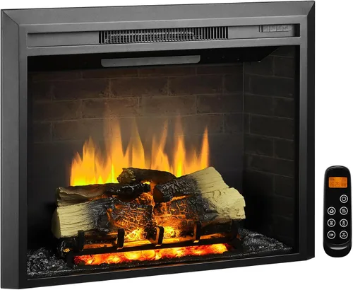 Vista 10 de LegendFlame Carl 28 Pulgadas con Kit de Adornos, Inserto de Chimenea Eléctrica, Calentador de Chimenea 750/1500W, Sonido de Fuego Crepitante