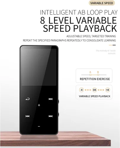 Vista 5 de Jectse Reproductor de MP3 con Bluetooth, reproductor MP3 MP4 Reproductor de música portátil con 1.8 pulgadas, sonido sin pérdidas de alta fidelidad
