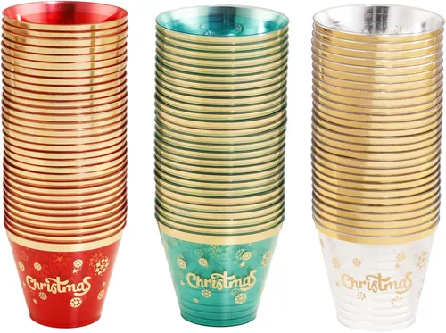 Vista 20 de WELLIFE 50 vasos de plástico dorados de 12 onzas, tazas de fiesta A-Oro