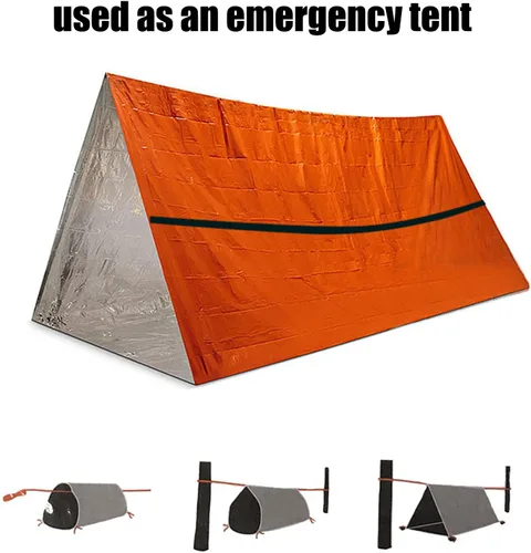 Vista 4 de Saco de dormir de película de aluminio, diseño de saco de dormir, fácil de usar, adecuado para acampar en la montaña