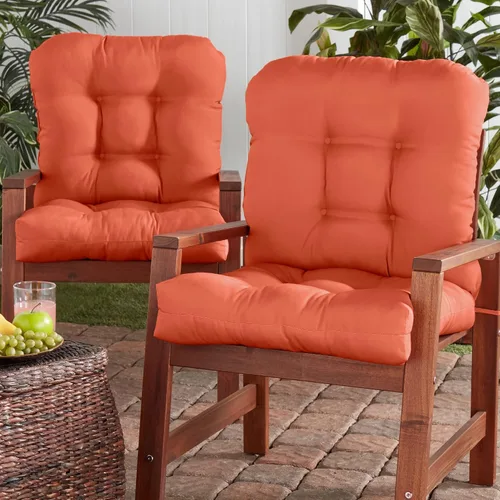 Vista 88 de Greendale Home Fashions Juego de 2 cojines de asiento y respaldo para exteriores, diseño Adobe Stripe 2