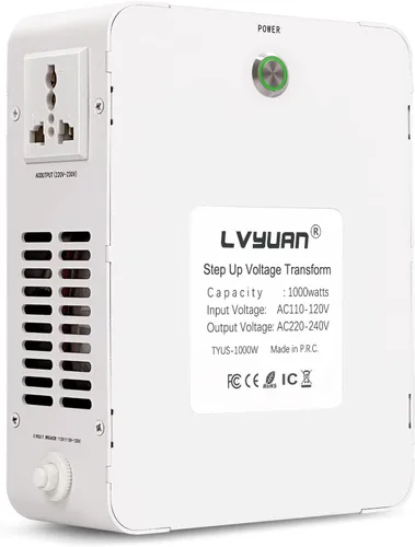 Vista 6 de Transformador elevador LVYUAN 1000W 110/120V a 220/240V