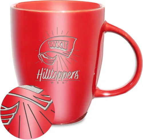 Vista 41 de Rico Industries - Taza de lustre cerámico con grabado láser de la NCAA de 18oz - Café-Té