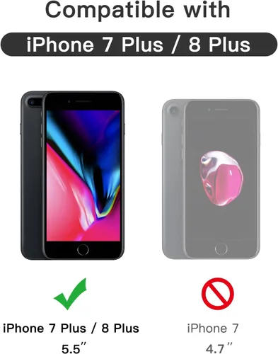 Vista 3 de JETech Protector de pantalla de cobertura completa para iPhone 8 Plus/7 Plus de 5.5 pulgadas, película de vidrio templado con borde negro