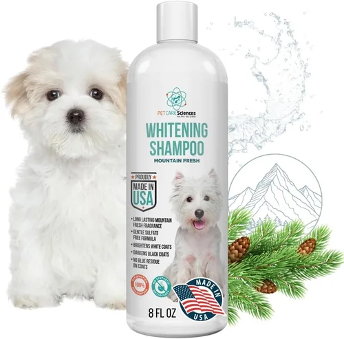 Vista 9 de Champú blanqueador para perros de 8 onzas líquidas – Champú para perros blancos – Champú para cachorros para abrigos blancos – Blanqueador de pelo