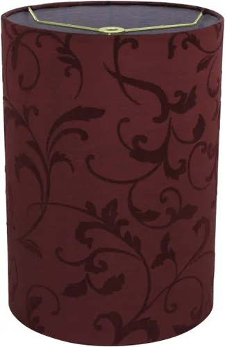 Vista 2 de Aspen Creative 31269A Pantalla de lámpara Transitional en forma de tambor (cilindro) con ajuste Spider Fitter en estampado de flocado rojo, 8