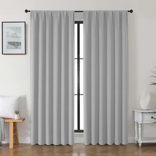 Vista 93 de Gwine Cortinas opacas para dormitorio, 54 pulgadas de largo, paneles de cortina de ventana con aislamiento térmico y reducción de ruido, cortinas