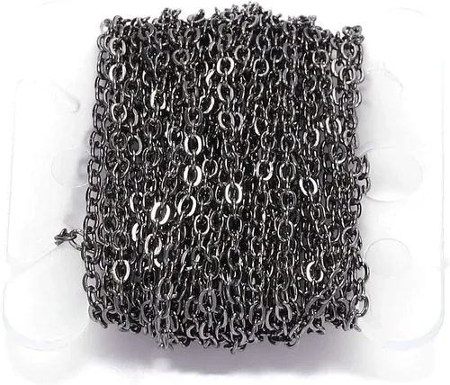 Vista 10 de Cadenas de collar de latón chapado en bronce antiguo de 1.5/2.0/2.5/0.138 in, cadenas de eslabones a granel para fabricación de joyas