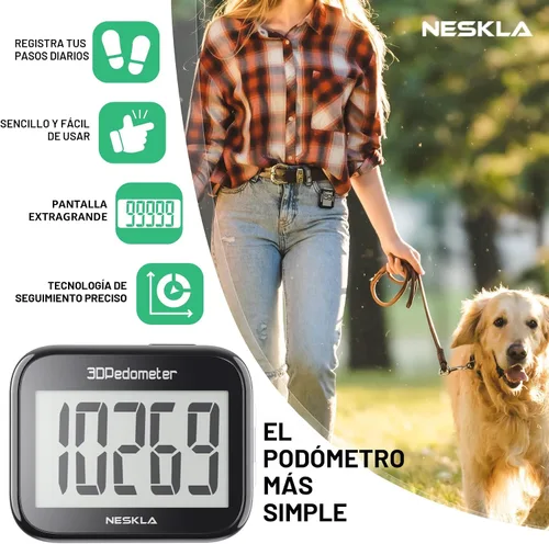 Vista 2 de 3D Pedometer for Walking, Simple Step Counter with Large Digital Display, Step Tracker with Removable Clip Lanyard, Accurately Track Steps for Men