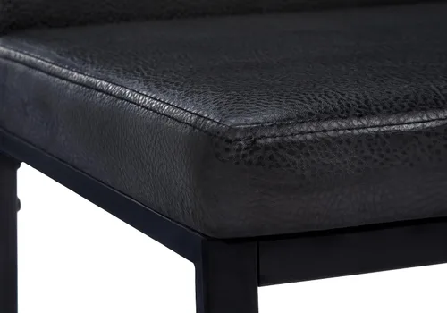 Vista 10 de Monarch Specialties I 1106 - Juego de 2 sillas de comedor, tapizadas, para cocina, comedor, aspecto de piel sintética, metal, negro, contemporánea
