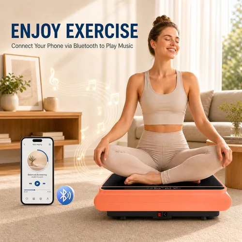 Vista 4 de Whole Body Vibration Plate Exercise Machine, 990 Speed Levels Power Plate Orange