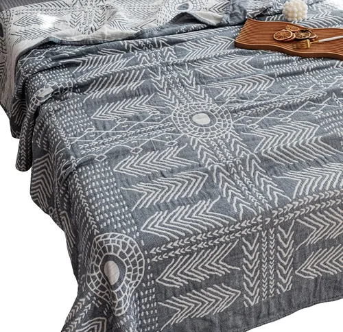 Vista 10 de MEJU Manta ligera de muselina marrón para perros, cachorros, para niños, para cama, sofá, 100% algodón peinado, de 3 capas, suave y cálida