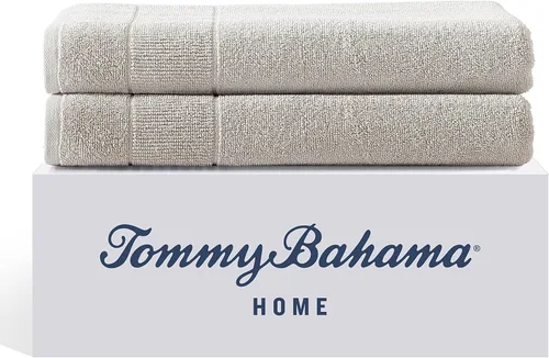 Vista 14 de Tommy Bahama - Toallas de baño, 100% algodón suave y absorbente, resistentes a la decoloración y a la decoloración, toallas de baño de peso medio
