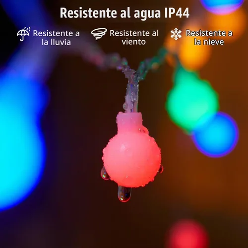 Vista 6 de Guirnalda de luces con forma de globo a pilas, 21 pies, 60 luces LED parpadeantes, 8 modos con control remoto, mini luces de globo para interiores