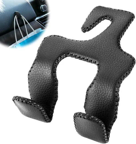 Vista 10 de Ganchos de coche para bolsos y bolsos, colgador duradero 2 en 1, gancho de cuero para reposacabezas, organizador de asiento trasero de automóvil, 1