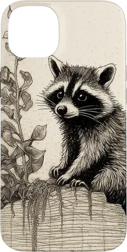 Vista 15 de Minimalistic Plant Draw Racoon Case for iPhone 17