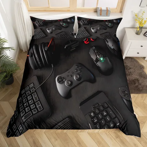Vista 23 de Erosebridal Juego de ropa de cama para niños de construcción tamaño individual para niños, cubierta de edredón para camiones excavadoras, juego