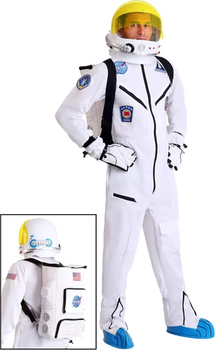 Vista 2 de Disfraz de astronauta para adultos, color blanco