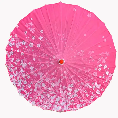 Vista 2 de Paraguas de tela de bambú con estampado de arte chino japonés clásico de baile paraguas flor de ciruelo para fiestas de boda fotografía disfraces