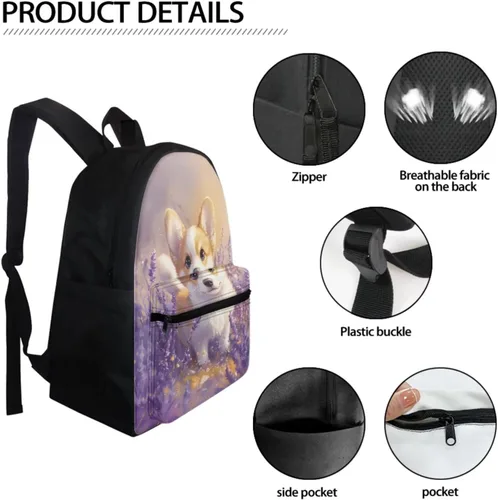 Vista 271 de FOR U DESIGNS Fuego baloncesto impreso niños escuela mochilas viaje mochila libro bolsa