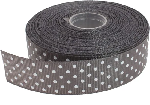 Vista 63 de Cinta de grogrén de lunares de 25 yardas cada rollo 100% poliéster (1 pulgada, beige)