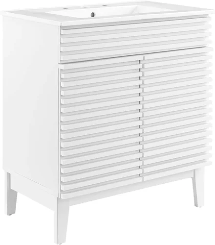 Vista 66 de Modway Render 23.5" tocador de baño en nogal (lavabo no incluido)