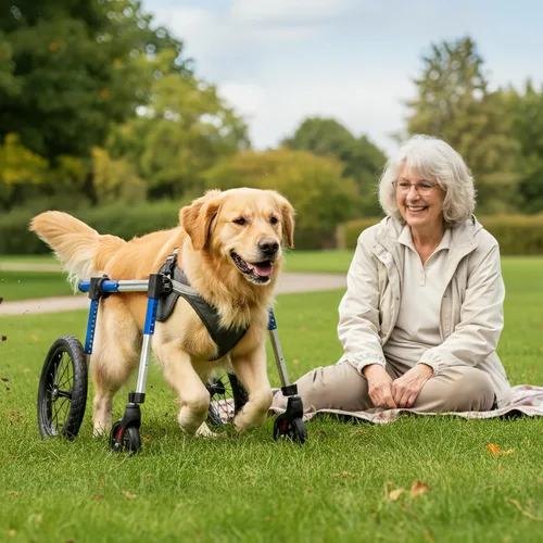 Vista 4 de Kit de ruedas delanteras para silla de ruedas para perros para actualizar la silla de ruedas de patas traseras a silla de cuatro ruedas (M)