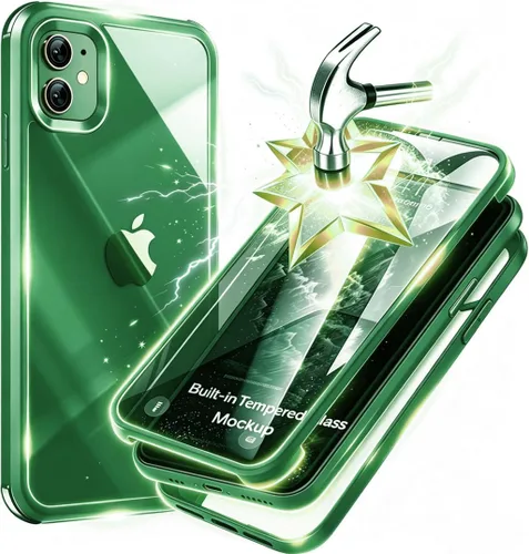 Vista 29 de Funda para iPhone 11 con protector de pantalla [vidrio templado 9H integrado], protección de cuerpo completo 360 de doble capa protectora