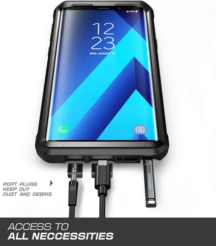Vista 8 de SUPCASE Funda para Galaxy Note 9 con protector de pantalla (Unicorn Beetle Pro), [soporte integrado y clip para cinturón] Funda protectora Negro