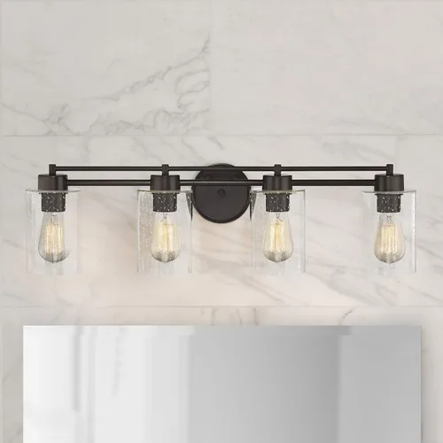 Vista 3 de Vidrio Sembrado Baño Luz Bronce 4 Lt