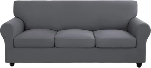 Vista 17 de SearchI Funda elástica para sofá, funda para sillón de 2 piezas con funda de cojín separada para silla, protector de muebles lavable para sala