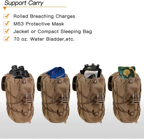 Vista 2 de Bolsa táctica Molle EDC Utilidad con cordón para revistas, bolsa universal compatible con Molle y cinturón