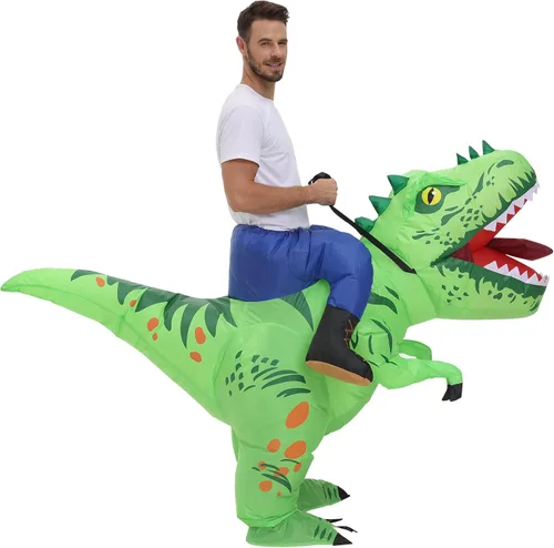 Vista 4 de MT MENGTONG Disfraces de dinosaurio para adultos disfraz inflable para adultos divertidos disfraces de Halloween para hombresmujeres disfraz de T