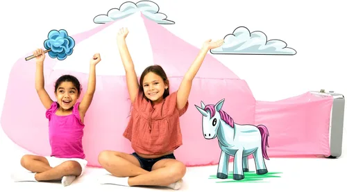 Vista 22 de AirFort - Fuerte inflable para niños, se construye en 30 segundos, tienda de campaña para jugar a partir de 3 años (pelota de playa azul)