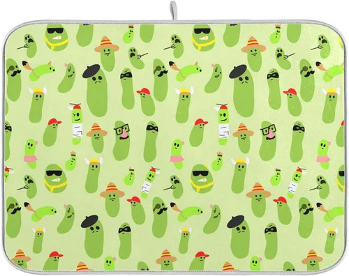 Vista 20 de Tapete de secado de platos Wamika con lazo negro para encimera de cocina 16x18, lazo de moño coqueto, tapete rectangular pequeño de secado