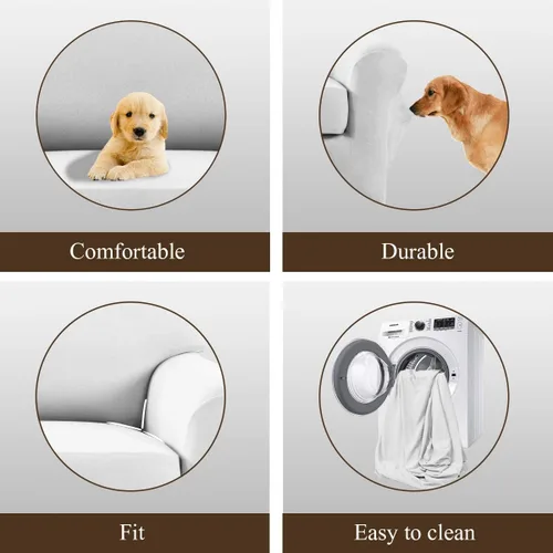 Vista 5 de Easy-Going - Funda elástica de microfibra de 2 piezas para sofá, funda suave de elastano, lavable, parte inferior elástica, protector para muebles
