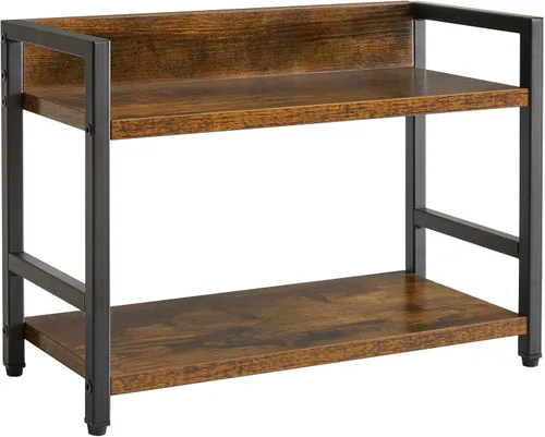 Vista 12 de IBUYKE Estante de especias industrial de 2 niveles, organizador de almacenamiento de escritorio, estante de condimentos de pie para encimera, Negro