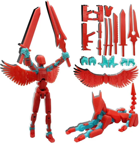 Vista 7 de T13 Juego de Figuras de Acción 3D Titan 13 Figura de Acción Maniquí Impresa en 3D Robo Juguete Multiarticulado Móvil con Articulación Completa