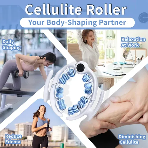 Vista 6 de Rodillo de masaje contra la celulitis para piernas, herramienta de masaje anticelulitis para piernas, muslos, brazos con asas desmontables