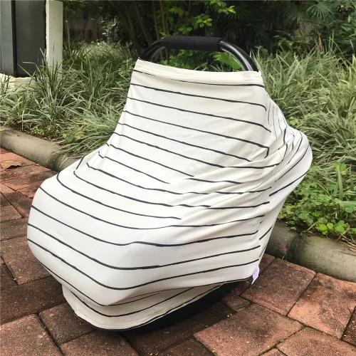 Vista 6 de Funda de asiento de automóvil para bebé, cubierta de lactancia multiusos para lactancia materna, funda para toldo de asiento de automóvil, fundas