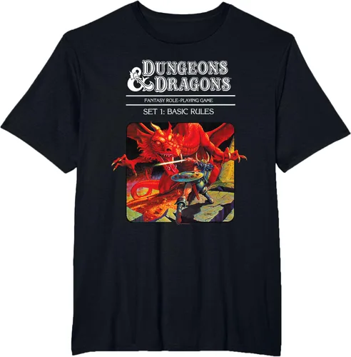 Vista 32 de Dungeons & Dragons Vintage Basic Rules Cover T-Shirt Small Negro