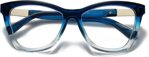 Vista 10 de Bevi Gafas de lectura antifatiga ocular, bloqueo de luz azul, marco cuadrado grande de gran tamaño con bisagra de metal para mujeres y hombres
