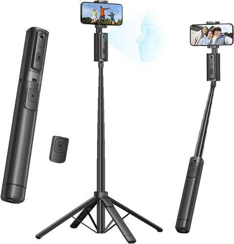 Vista 8 de Selfie Stick - Trípode de viaje para iPhone, control remoto inalámbrico para selfies, palo selfie extensible para iPhone, trípode para grabación